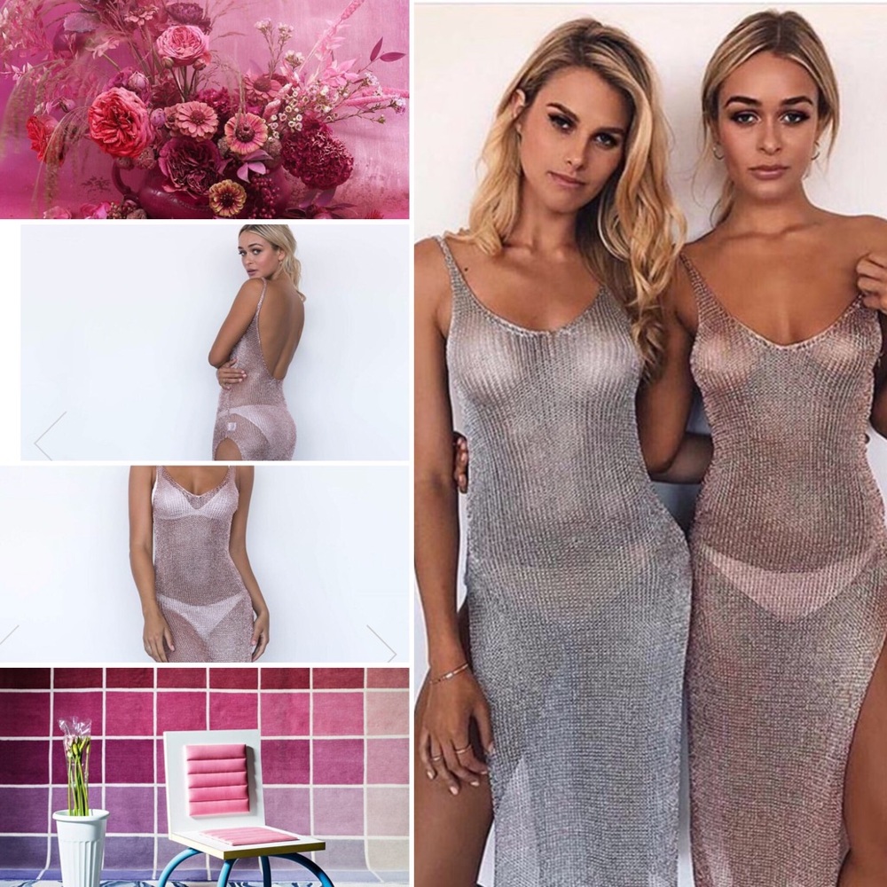 Knit Beach Cover Up, in rose gold